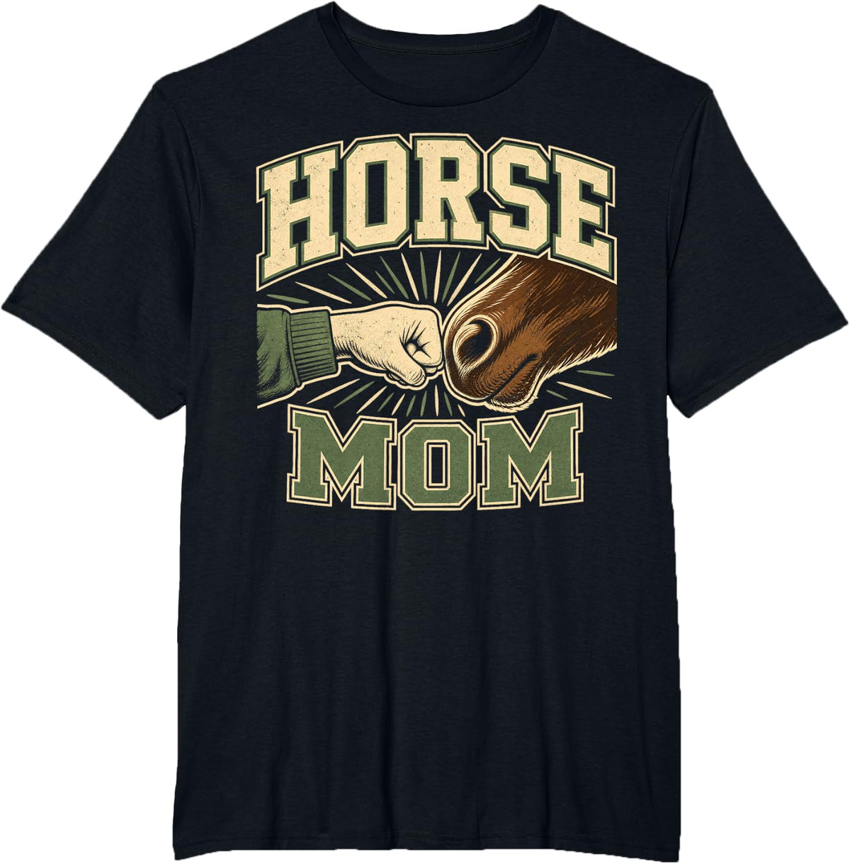 Horse Mom Equestrian Horseback Riding T-Shirt - Black