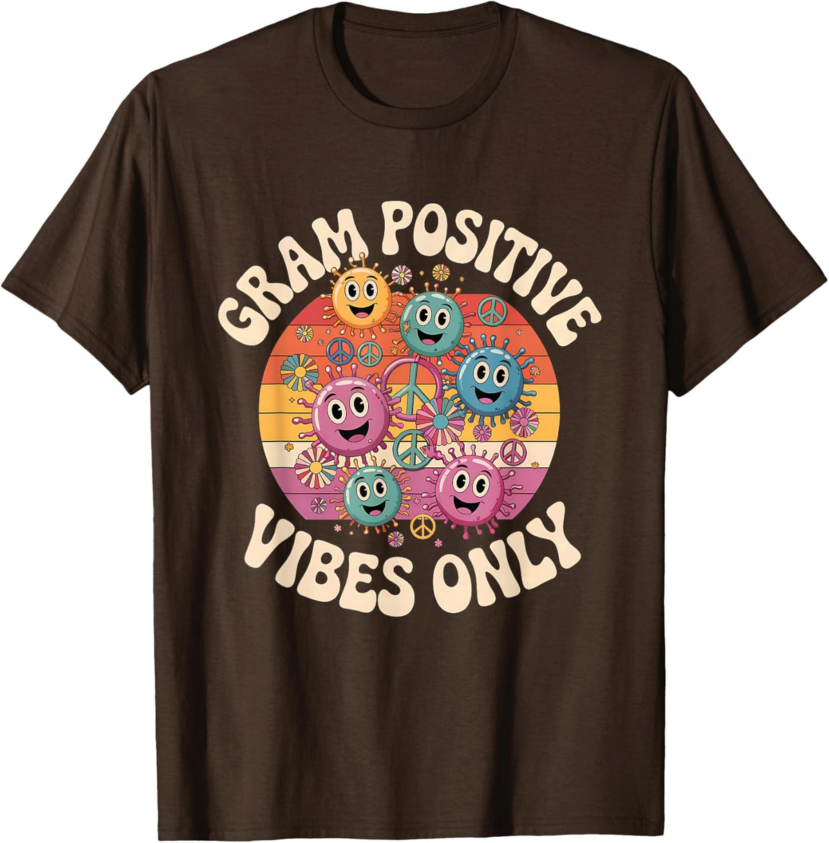 Microbiology Lab Love Gram Biology Teacher Lab Tech T-Shirt - Brown