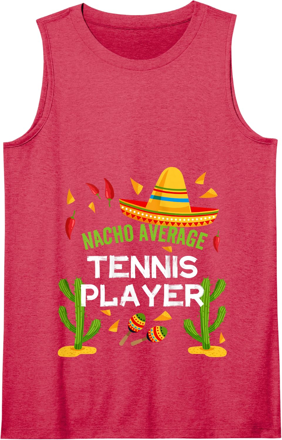Nacho Average Tennis Player Cinco De Mayo Tank Top - Red