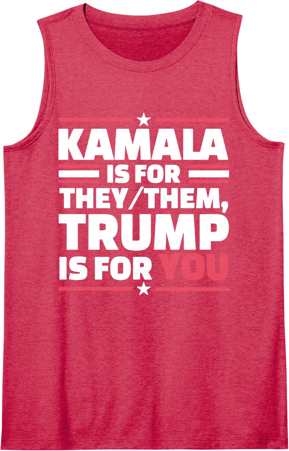 Kamala is for They-Them Trump is for You Sleeveless Tank Top - Red