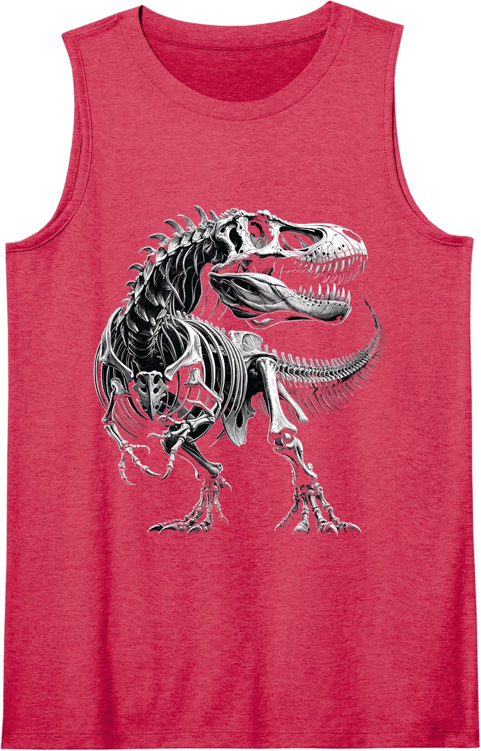T-Rex Fossil Skeleton Dinosaur Bones Paleontologist Sleeveless Tank Top - Red