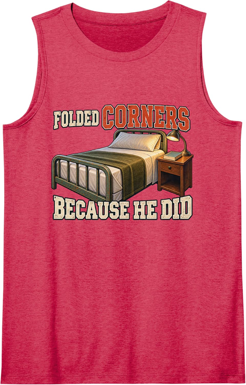 Folded Corners Because He Did Vietnam Veteran Daughter Sleeveless Tank Top - Red