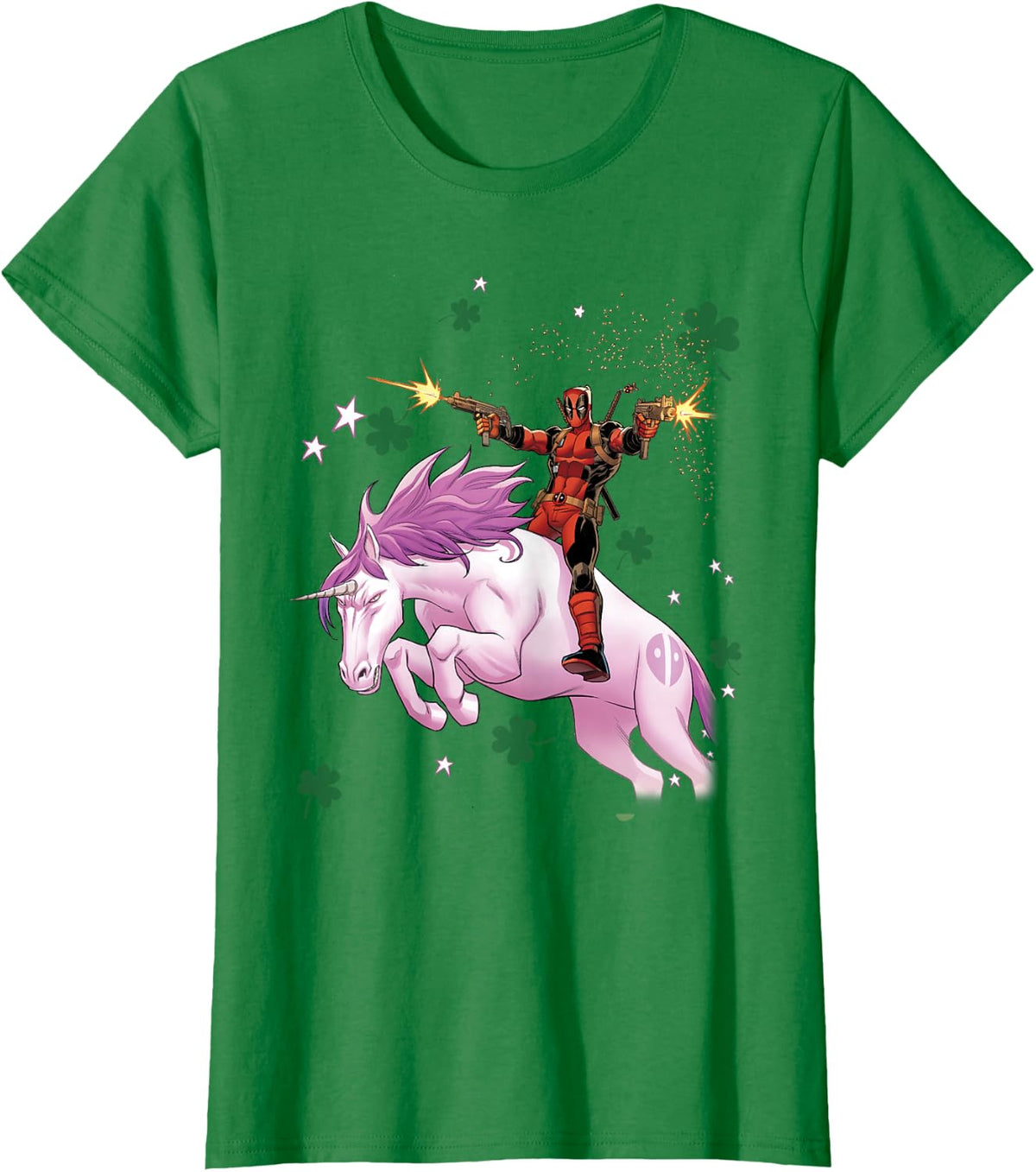 Marvel Deadpool Unicorn St. Patrick's Day T-Shirt - Kelly Green