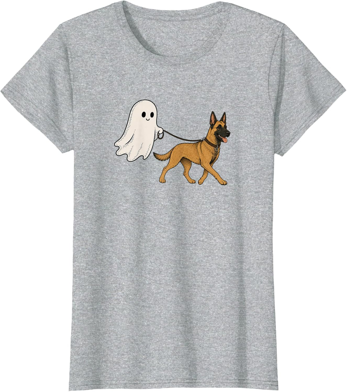 Belgian Malinois Halloween T-Shirt - Heather Grey