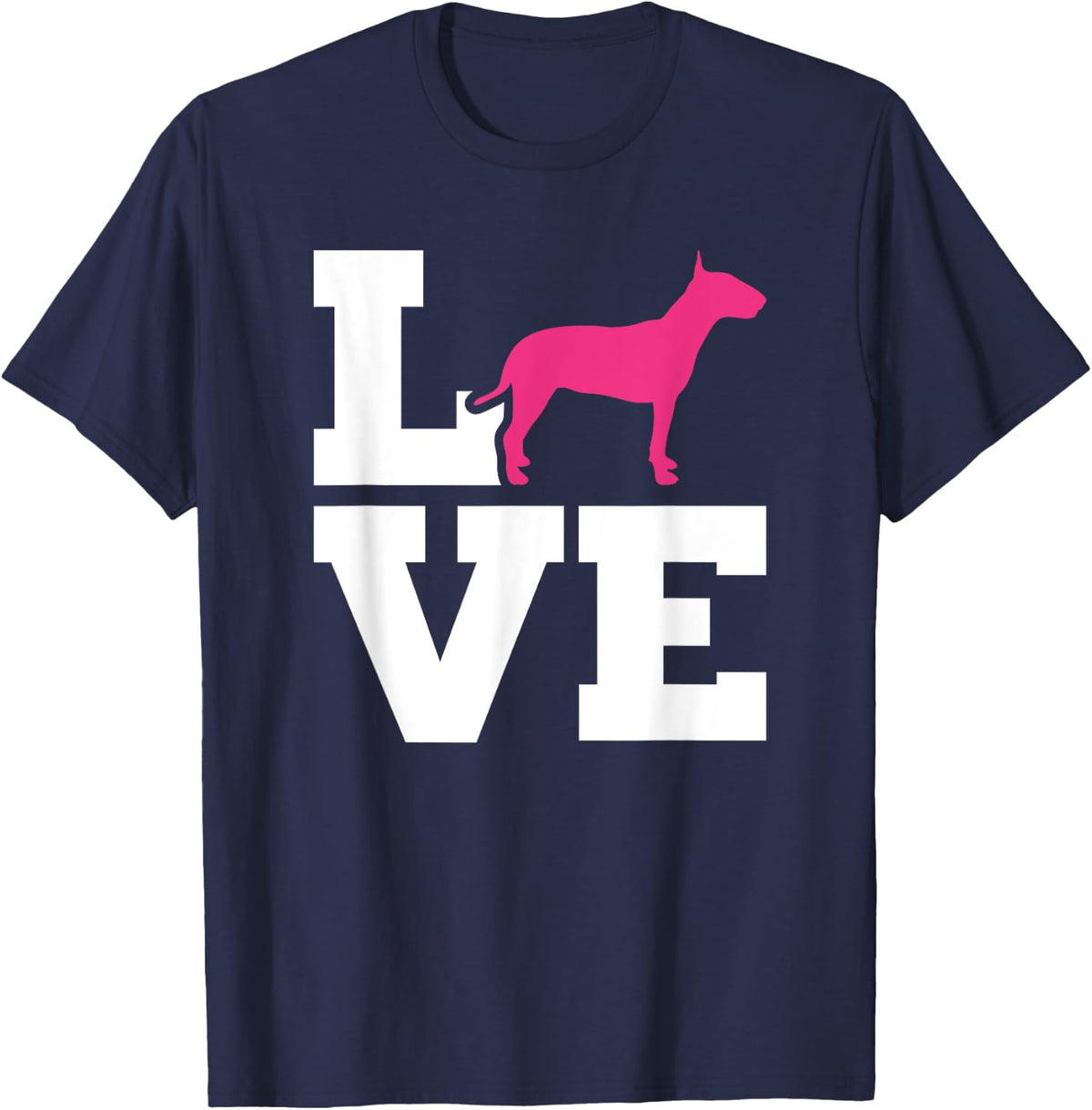Bull terrier Love T-Shirt - Navy Blue