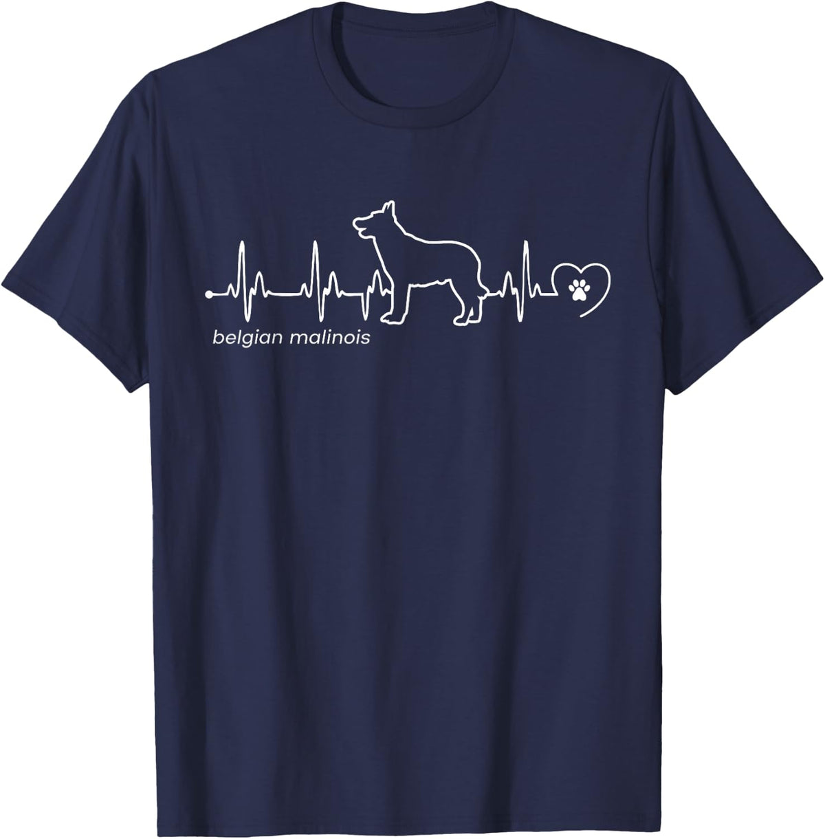 Belgian Malinois Heartbeat - Belgian Malinois T-Shirt - Navy Blue