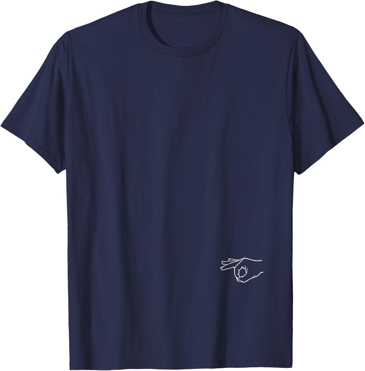 You Looked Circle Game Funny Finger Joke Made You Look Prank T-Shirt - Navy Blue