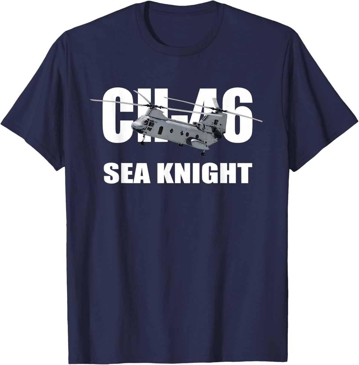 Ch-46 Sea Knight Helicopter Tshirt T-Shirt - Navy Blue