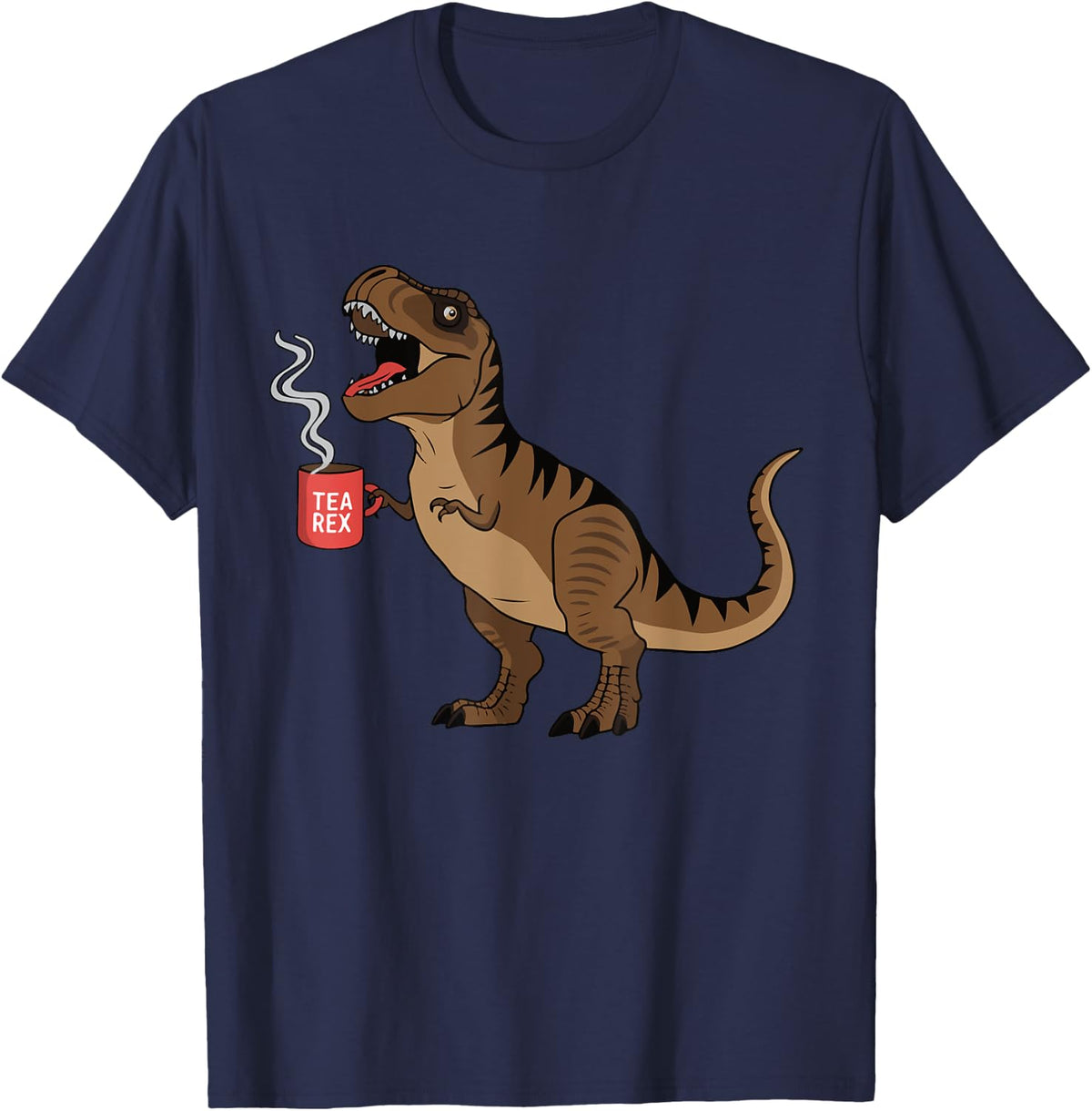 Tea Rex Tyrannosaurus Rex Dinosaur Tea Lover T-Shirt - Navy Blue