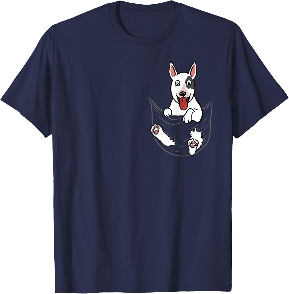 English Bull Terrier Pocket Graphic T-Shirt Funny Dog Shirt T-Shirt - Navy Blue
