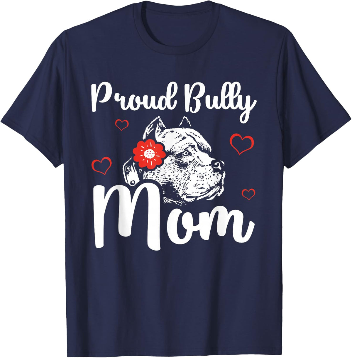 Bully Mom | American Bully Pitbull Dog Owner T-Shirt - Navy Blue