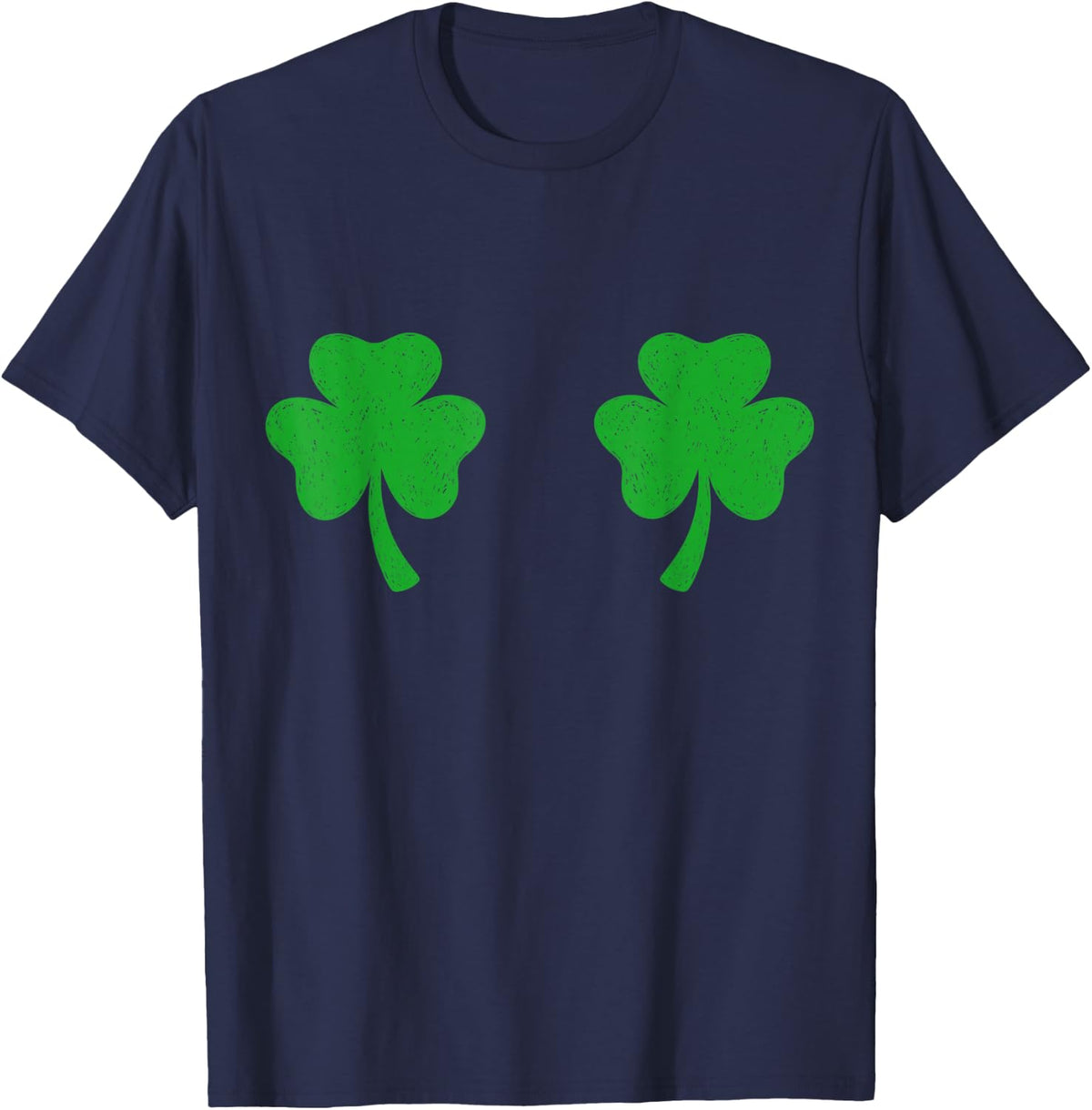 Shamrock Boobs Shirt Irish Boobies St Patricks Day T-Shirt - Navy Blue