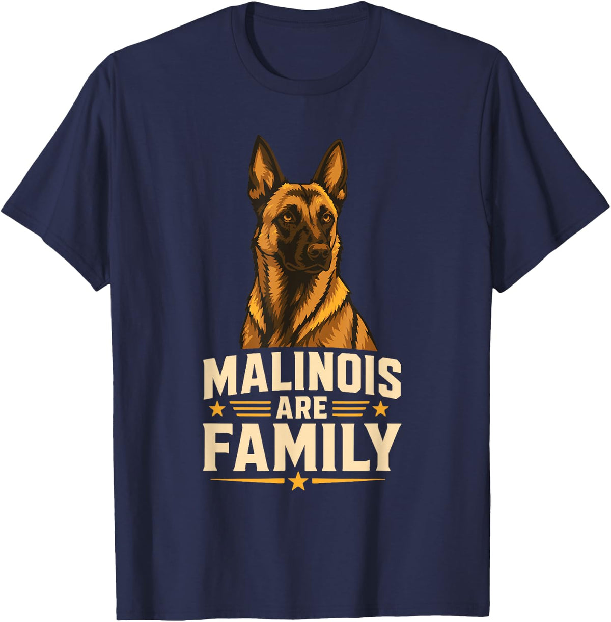 Belgian Malinois are Family Dog Breed T-Shirt - Navy Blue