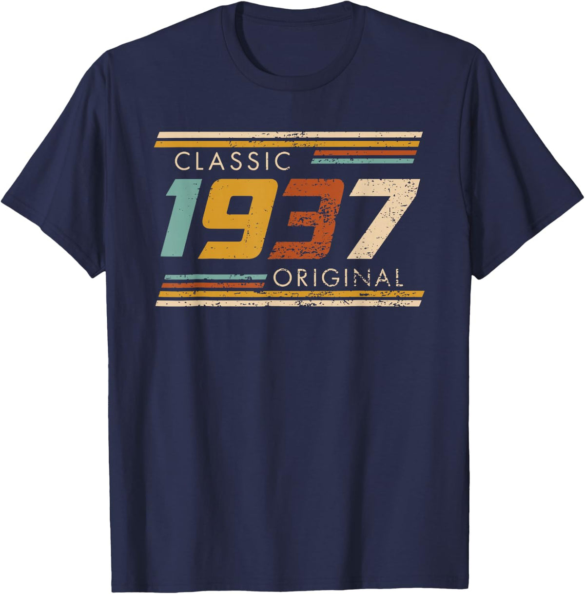 1937 Classic Original Vintage Birthday Est Edition T-Shirt - Navy Blue