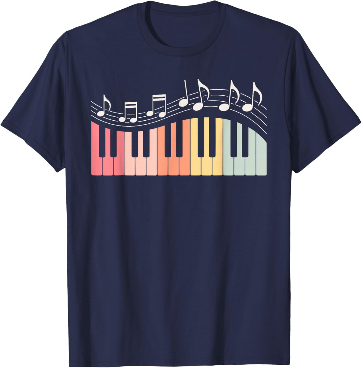 Keyboard Player Art for Men Women Kids Piano Keyboardist T-Shirt - Navy Blue