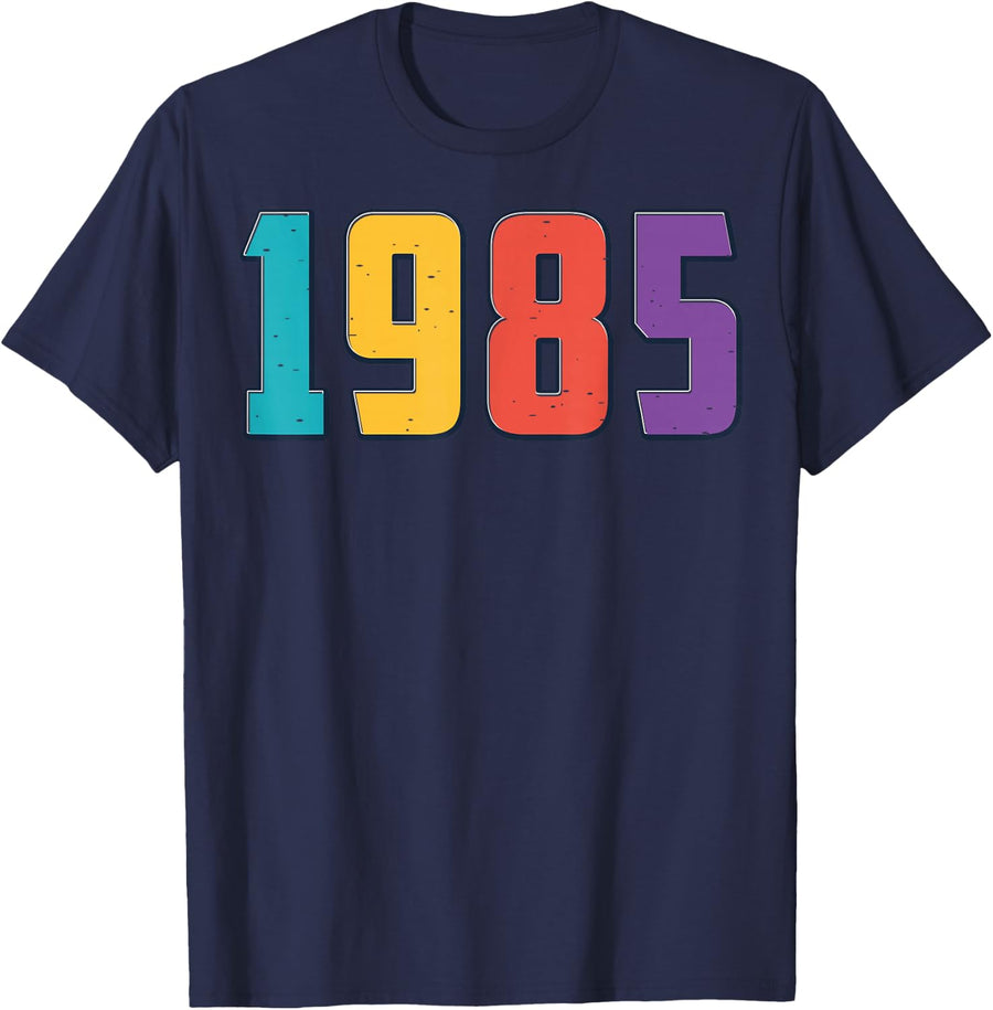 Born in 1985 Birth Year Retro Colored Vintage Legend T-Shirt - Navy Blue