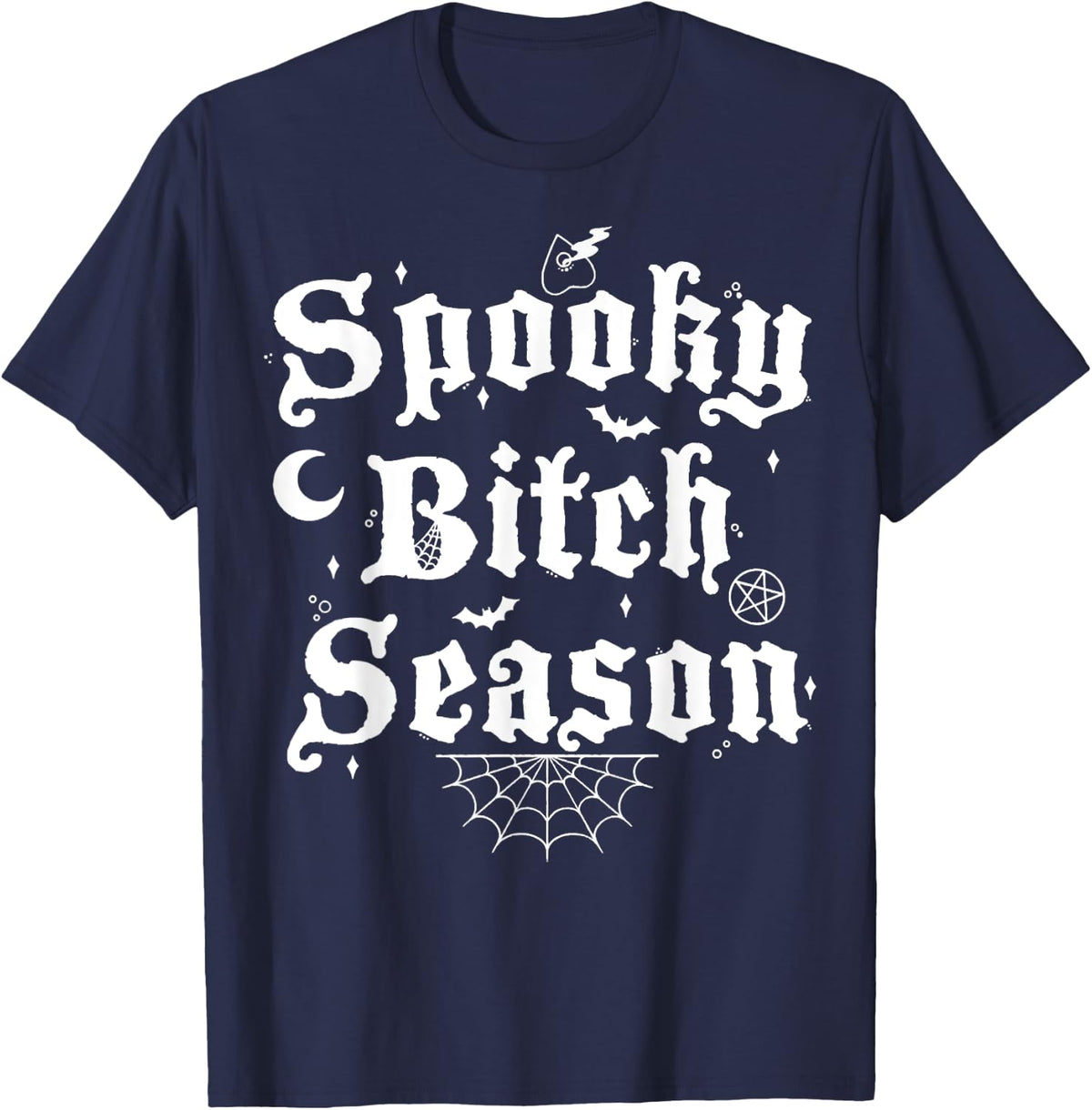 Spooky Bitch Season Classic Halloween T-Shirt - Navy Blue