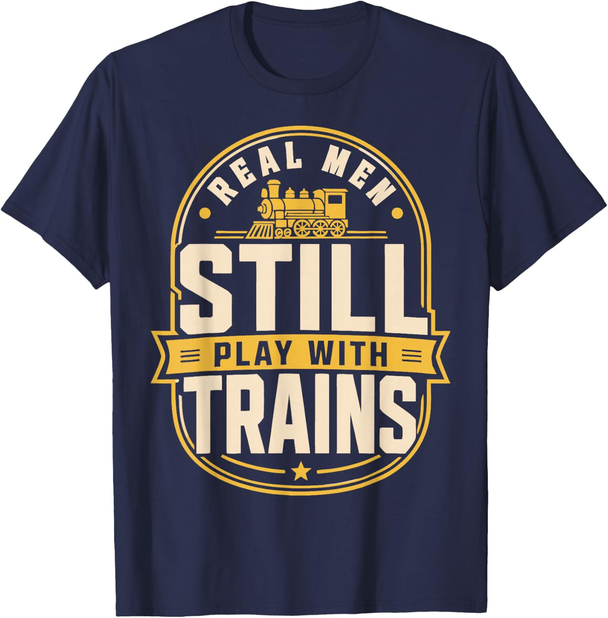 Funny Model Railway Hobby Train Club Railroad T-Shirt - Navy Blue