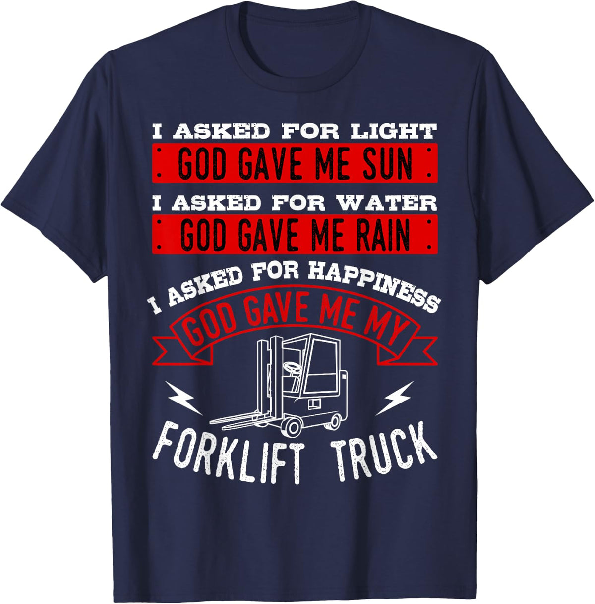 Forklift Operator Lift Truck Driver Material Handler T-Shirt - Navy Blue