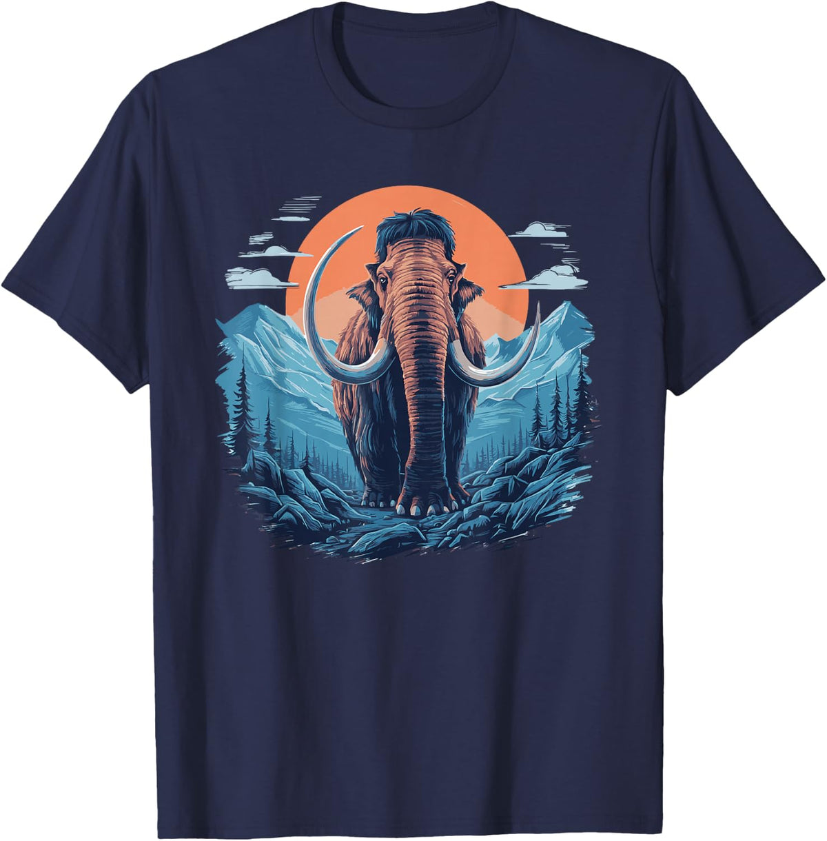Mammoth Natural History Archeology T-Shirt - Navy Blue