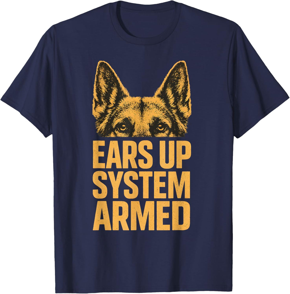 Belgian Malinois Ears Up System Armed Maligator Mom Dad T-Shirt - Navy Blue