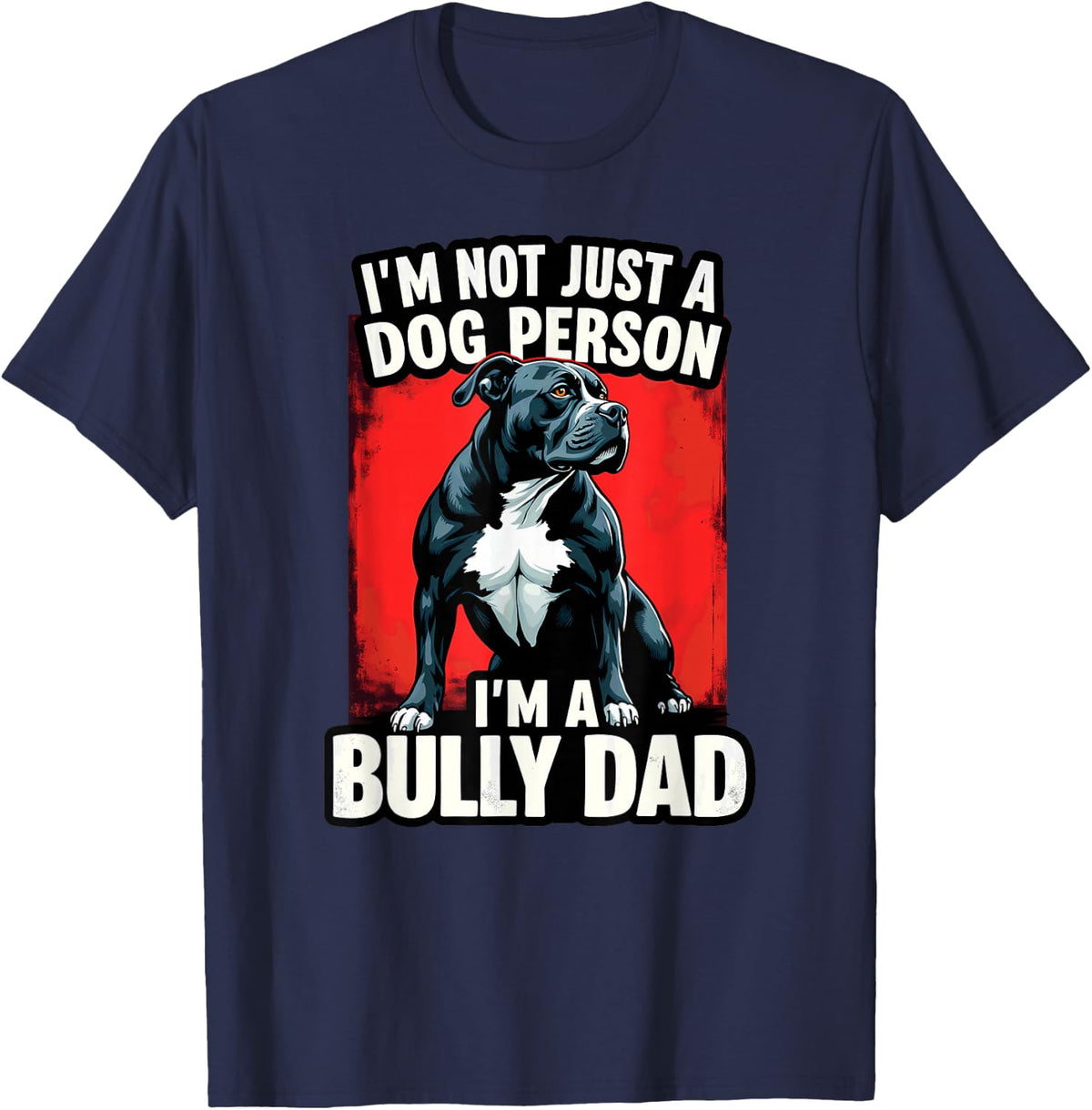 Vintage American Bully Dad T-Shirt - Navy Blue