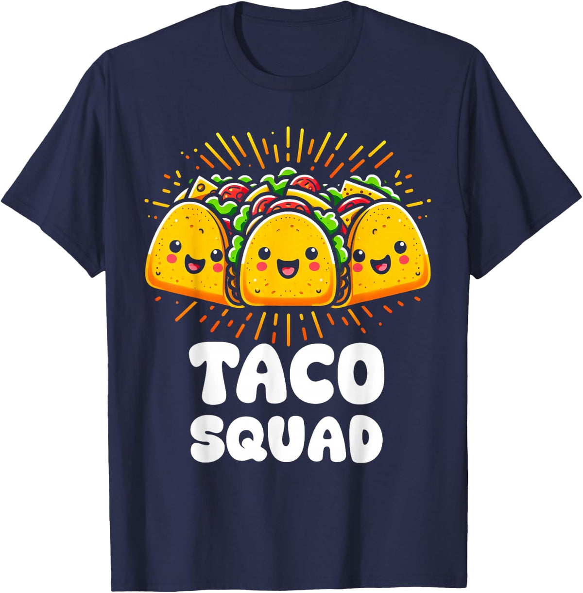 Taco Squad Funny Fiesta Group Mexican Food Design T-Shirt - Navy Blue