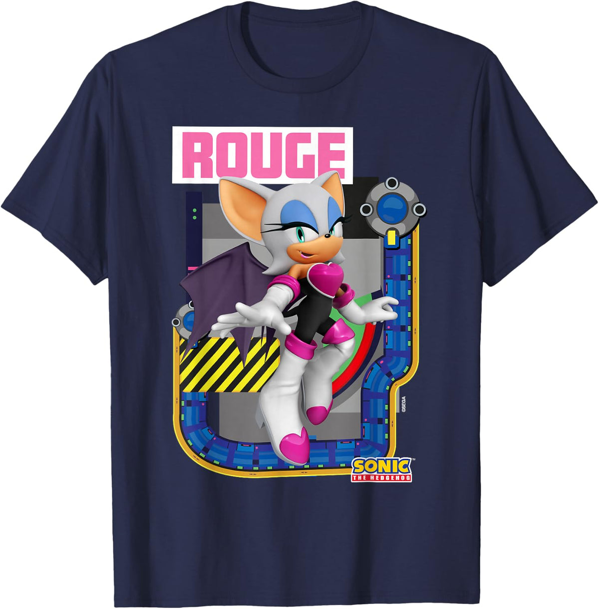 Sonic The Hedgehog - in The Zone - Rouge T-Shirt - Navy Blue