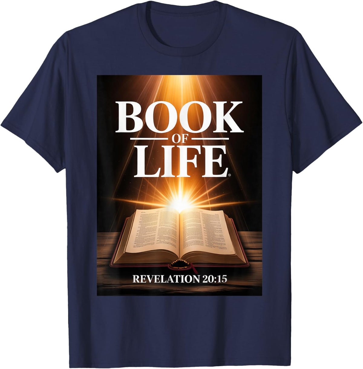 Radiant Bible Christian Faith and Salvation Inspired Design T-Shirt - Navy Blue