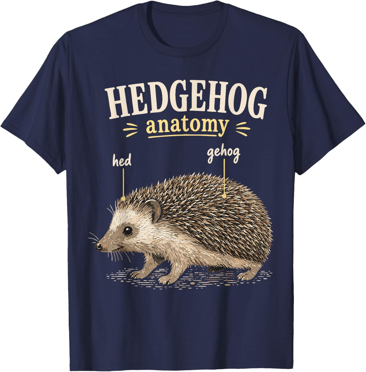 Hilarious Hedgehog T-Shirt - Navy Blue