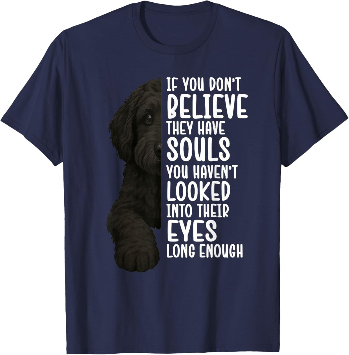 Black Goldendoodle Dog Black Doodle Owner Black Doodle Lover T-Shirt - Navy Blue