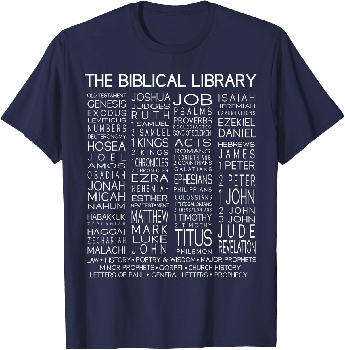 Bible Gifts | Biblical Books | Bible Study | Bible T-Shirt - Navy Blue