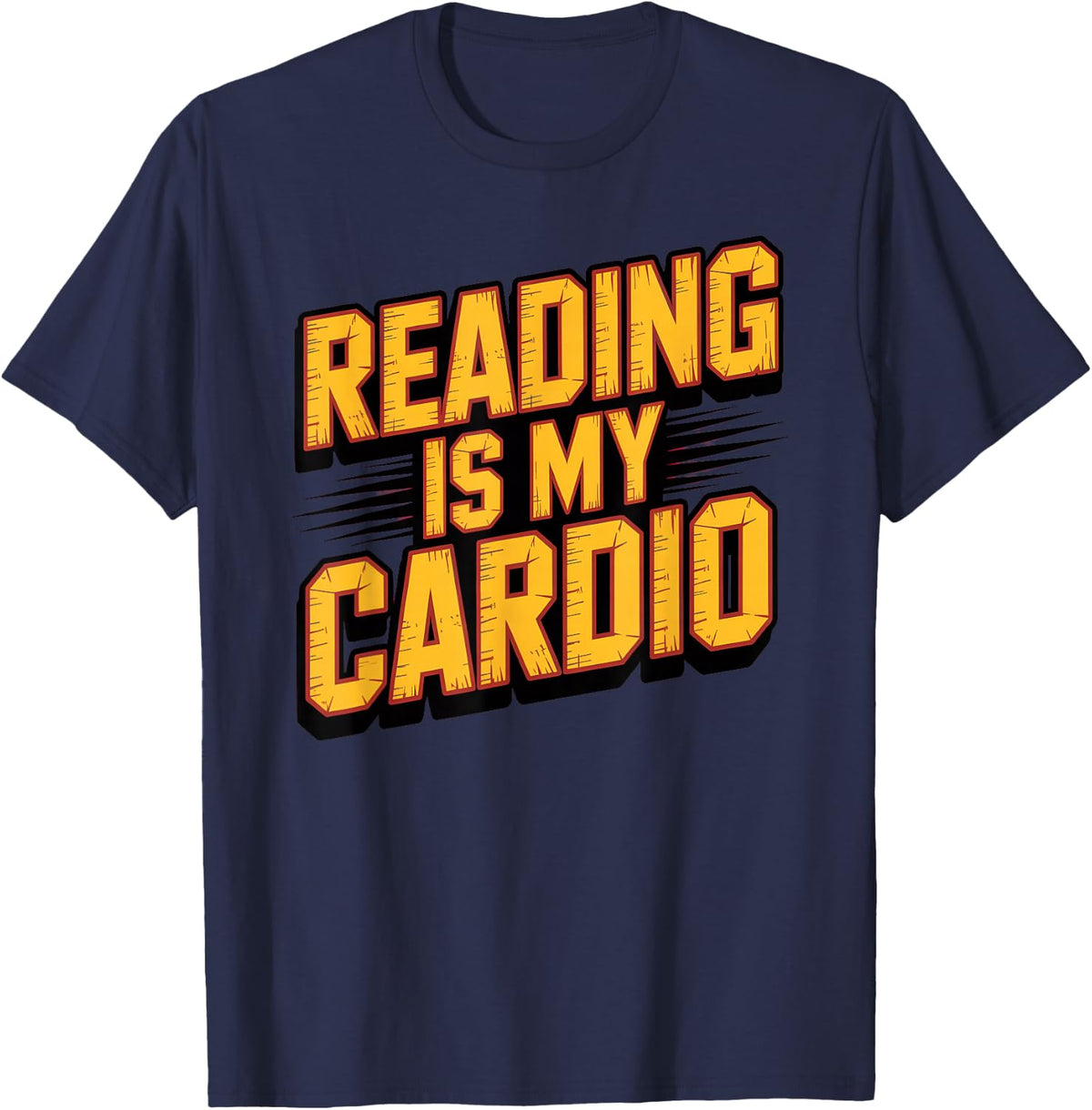 Reading My Cardio Library Literacy Coach Bookwork Dragon T-Shirt - Navy Blue