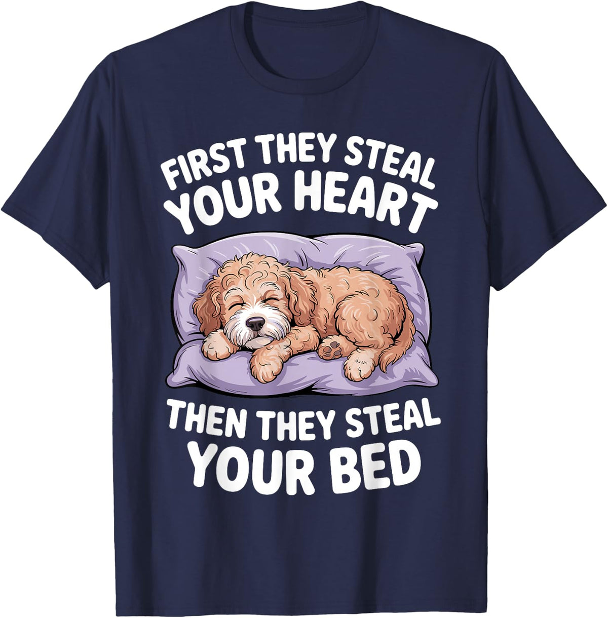 Funny Goldendoodle Art for Men Women Goldendoodle Lovers T-Shirt - Navy Blue