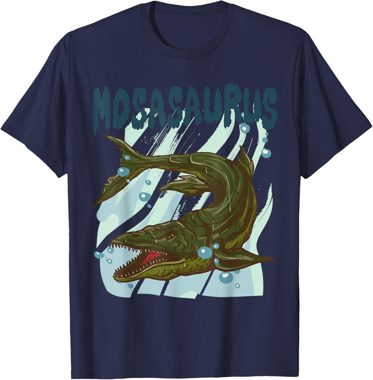 Mosasaurus - Dino Lover Dinosaur Identification T-Shirt - Navy Blue