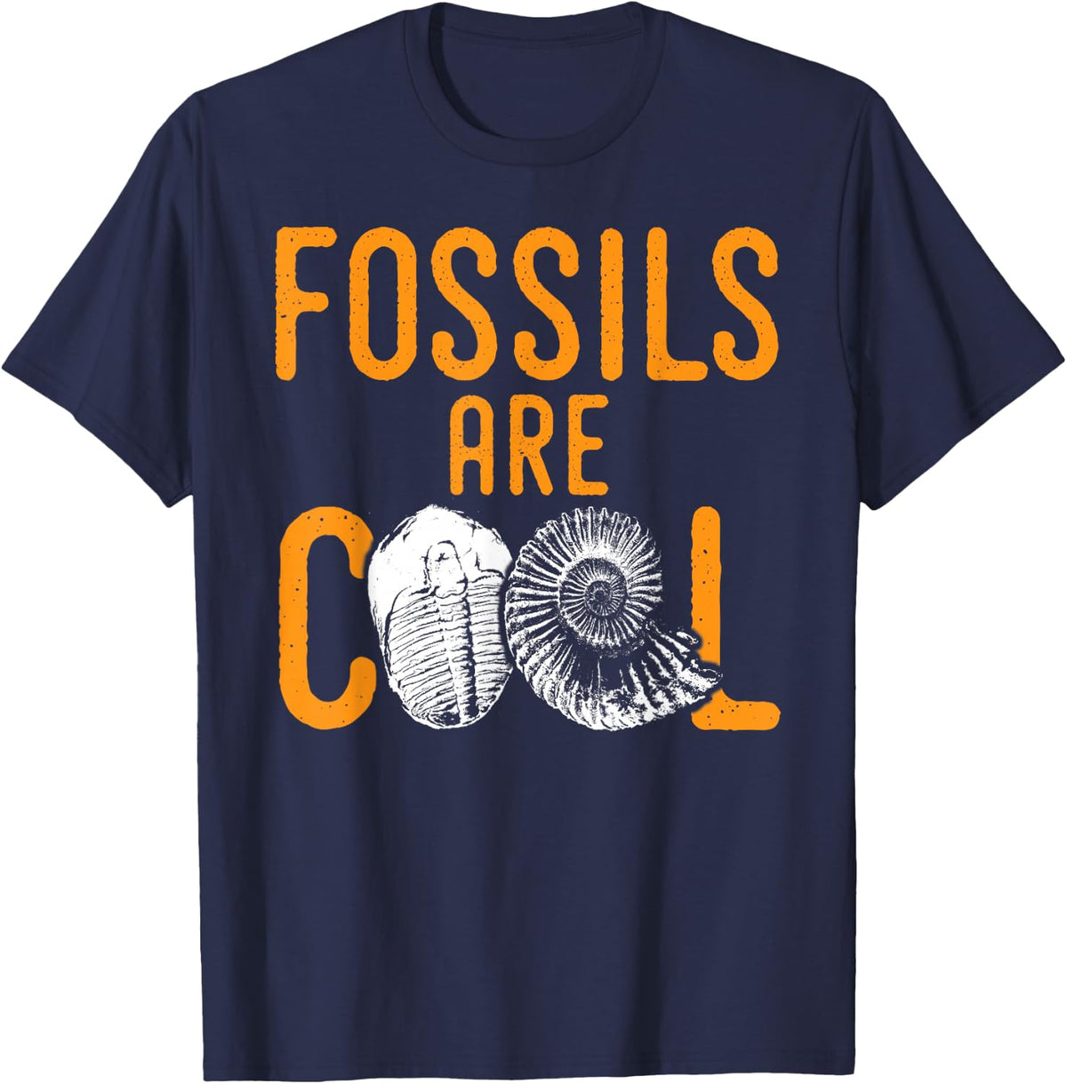 Fossil T-Shirt and Great Paleontology Gift T-Shirt - Navy Blue