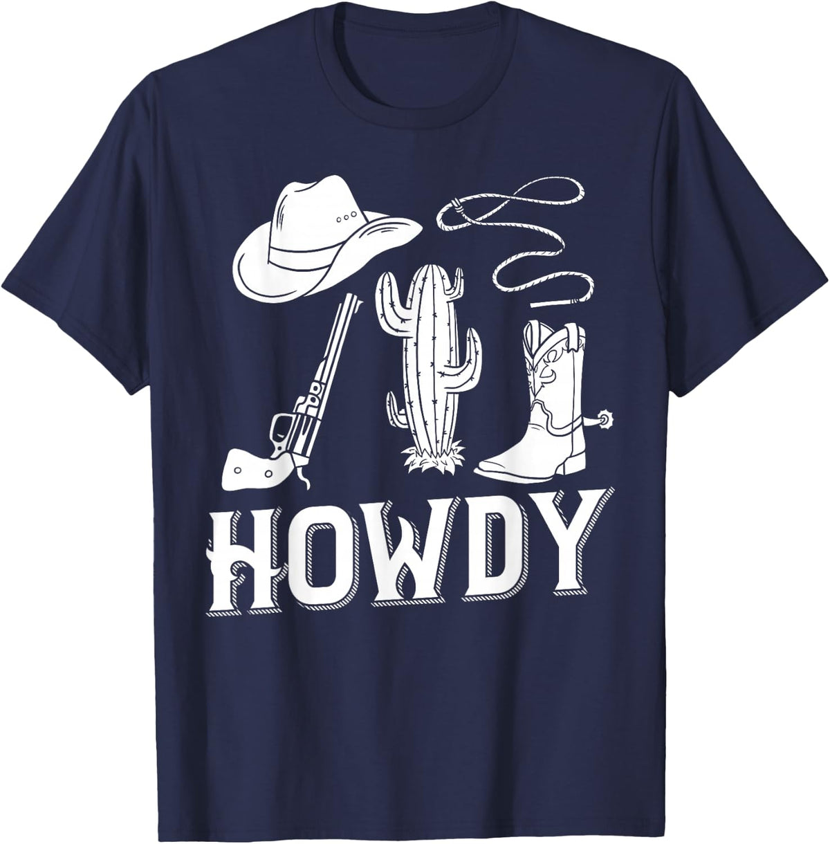 Cowboy Western Country T-Shirt - Navy Blue