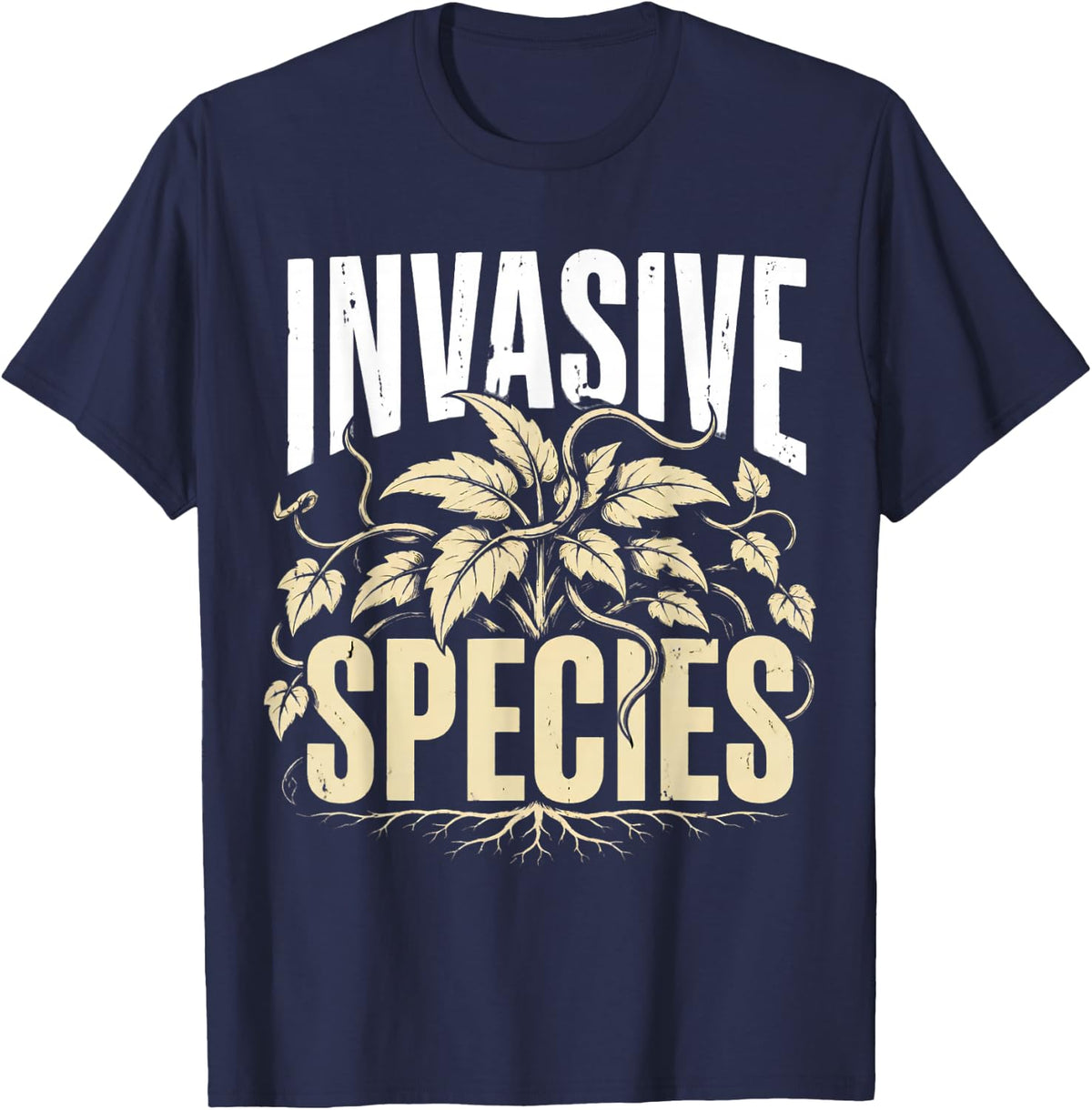 Invasive Species Environmental Awareness Science Biology T-Shirt - Navy Blue