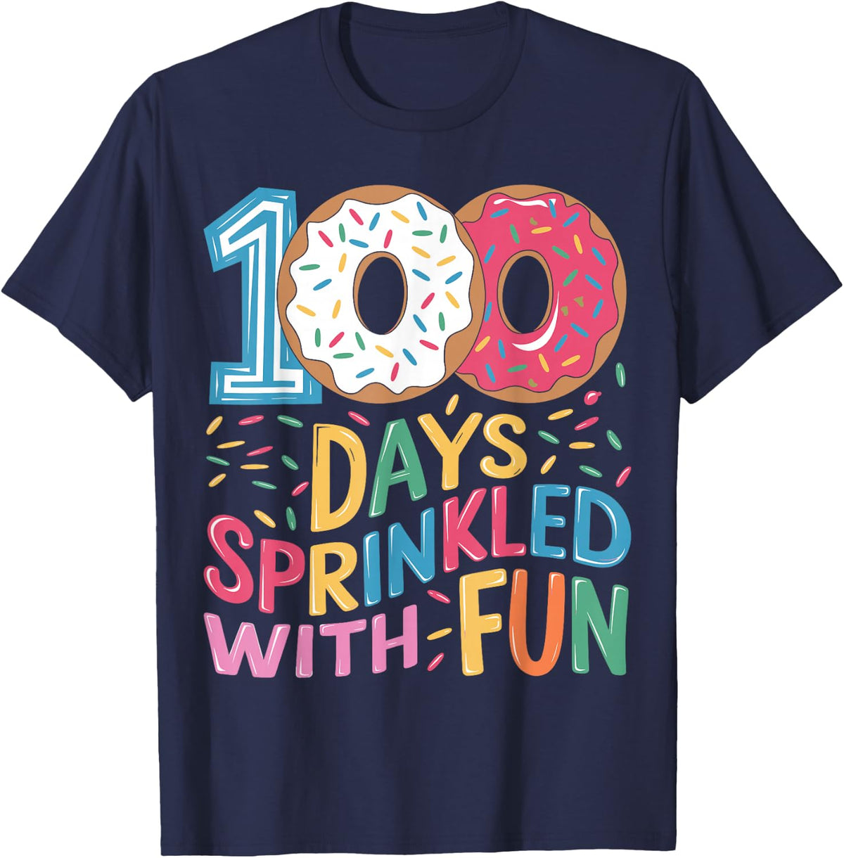 100 Days Of School Shirt Girls Kindergarten 100th Day Of School Tee T-Shirt - Navy Blue