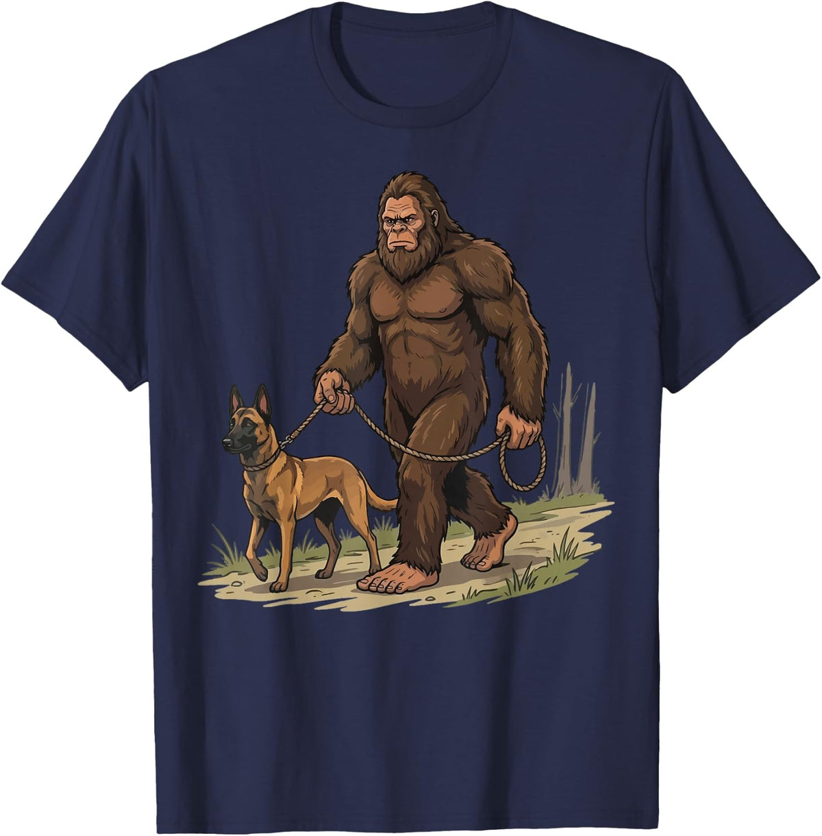 Belgian Malinois Bigfoot T-Shirt - Navy Blue