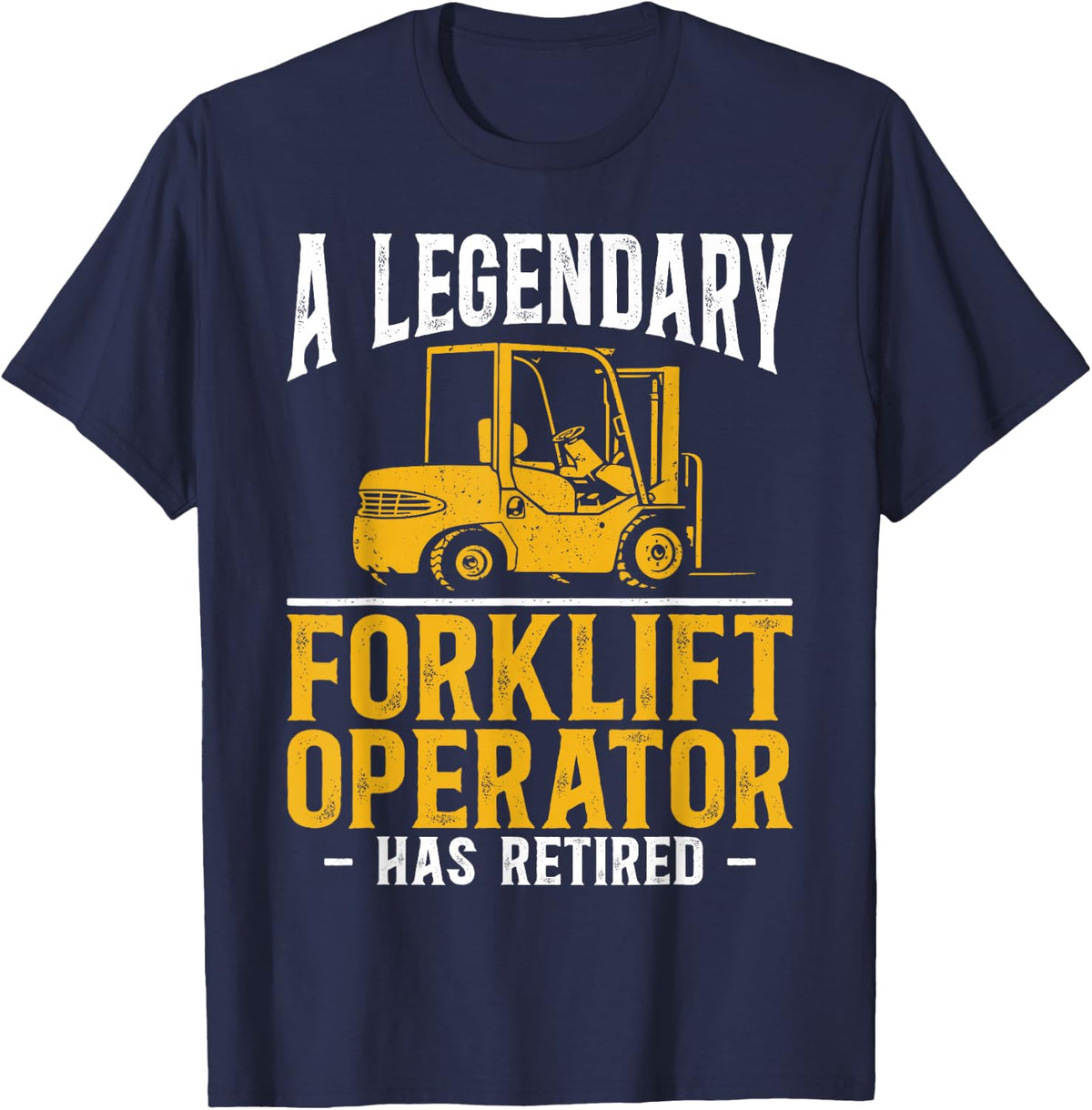 Certified Forklift Truck Operator Retirement Vintage A T-Shirt - Navy Blue