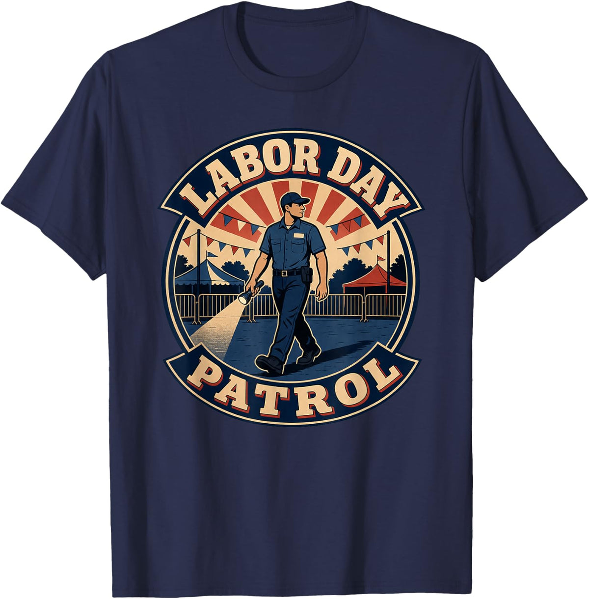 Labor Day Patrol Security Officer T-Shirt - Navy Blue