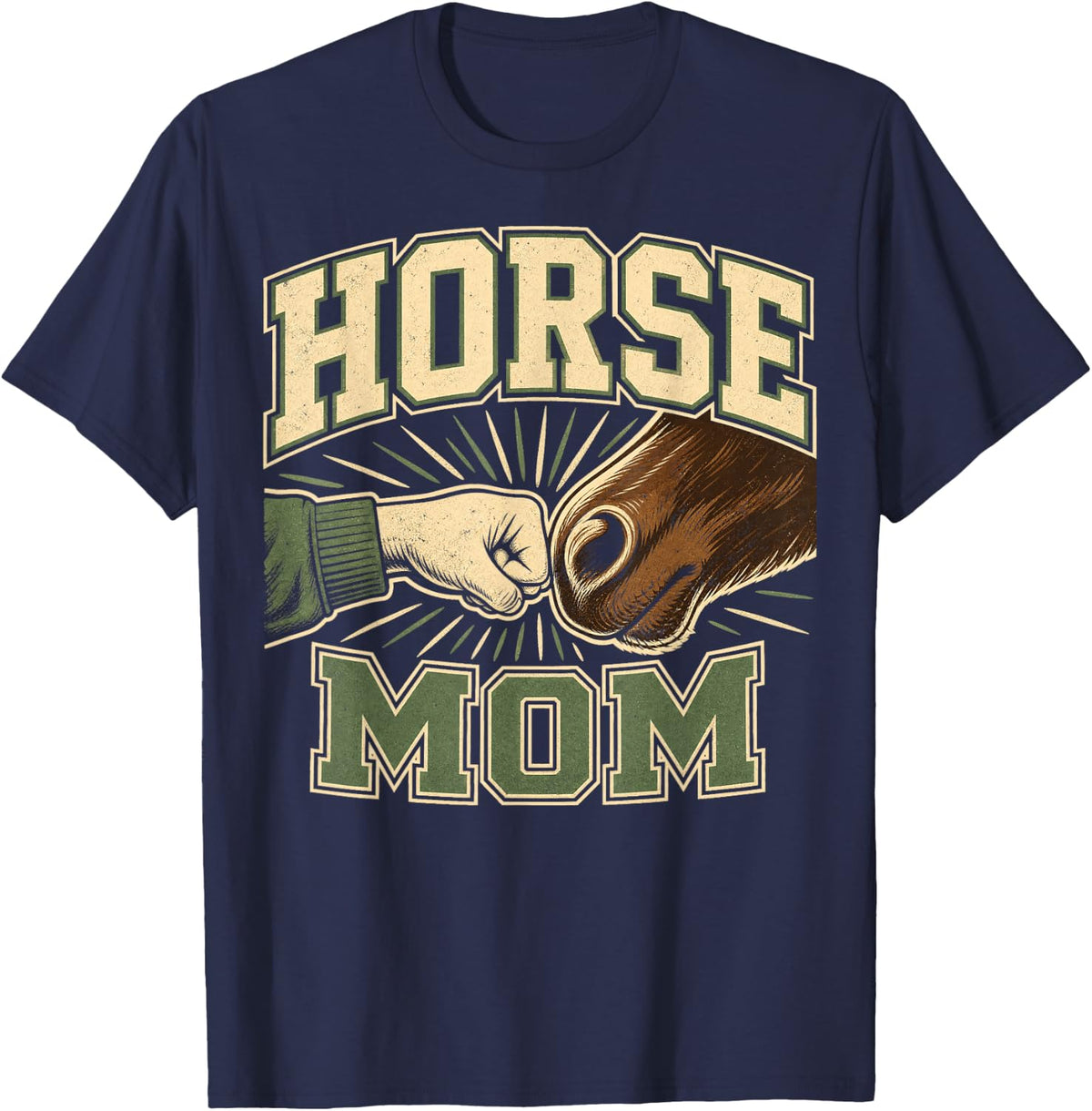 Horse Mom Equestrian Horseback Riding T-Shirt - Navy Blue