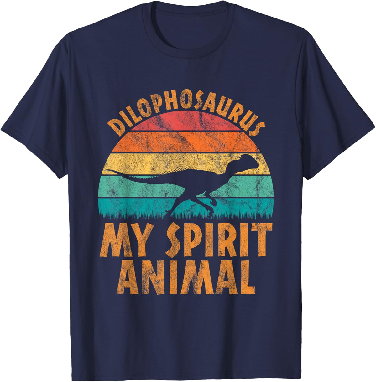 Dilophosaurus Is My Spirit Animal - Dinosaur Lovers T-Shirt - Navy Blue