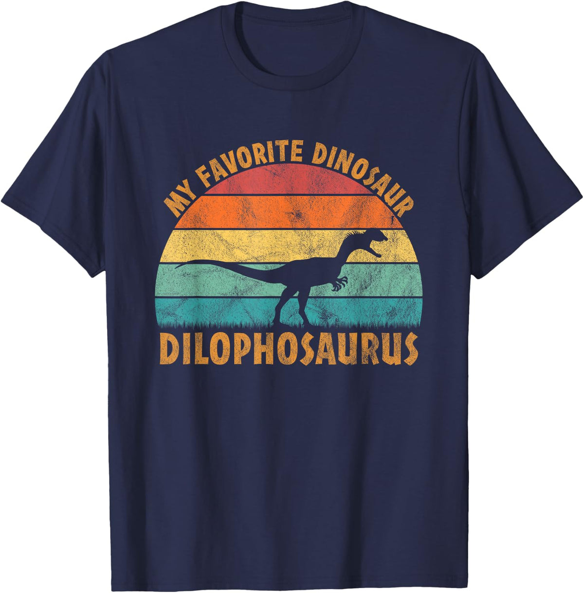 Dilophosaurus My Favorite Dinosaur - Dino Lover Kids T-Shirt - Navy Blue