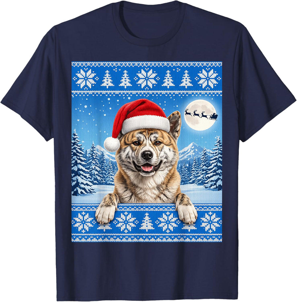 Brindle Akita Dog T-Shirt - Navy Blue