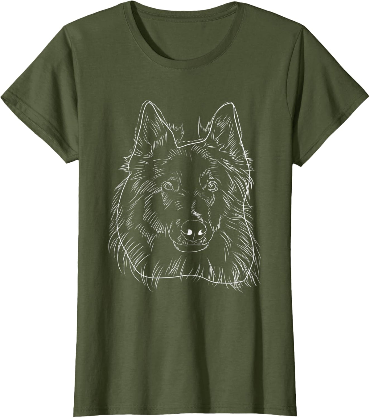 Belgian Shepherd Dog Groenendael T-Shirt - Olive Green