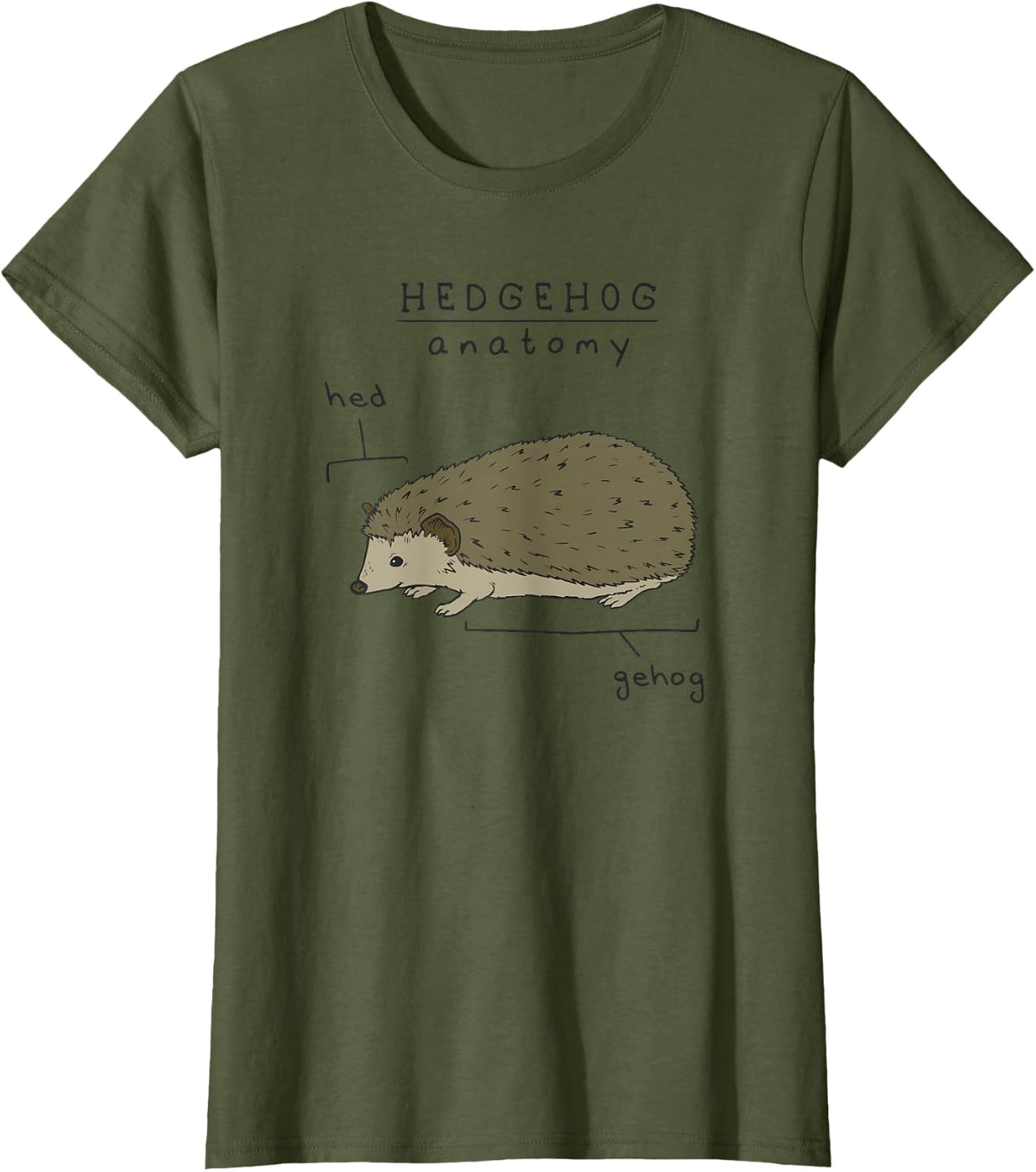 Hedgehog Cute Hedgehogs T-Shirt - Olive Green