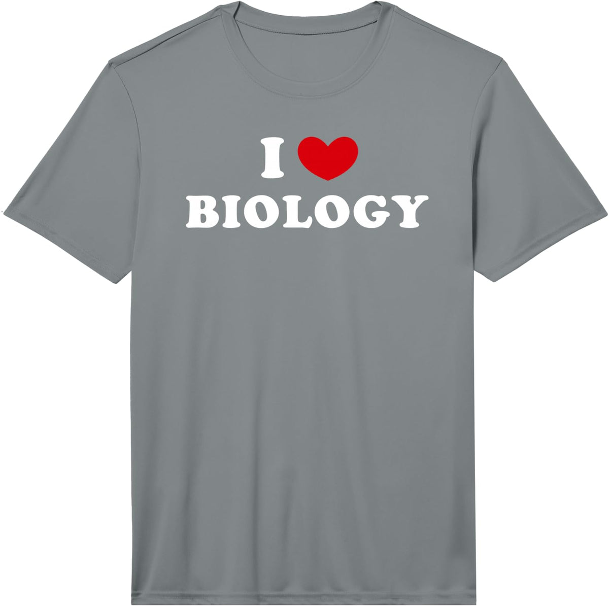 Mens I Love Biology, I Heart Biology Performance T-Shirt - Slate Grey