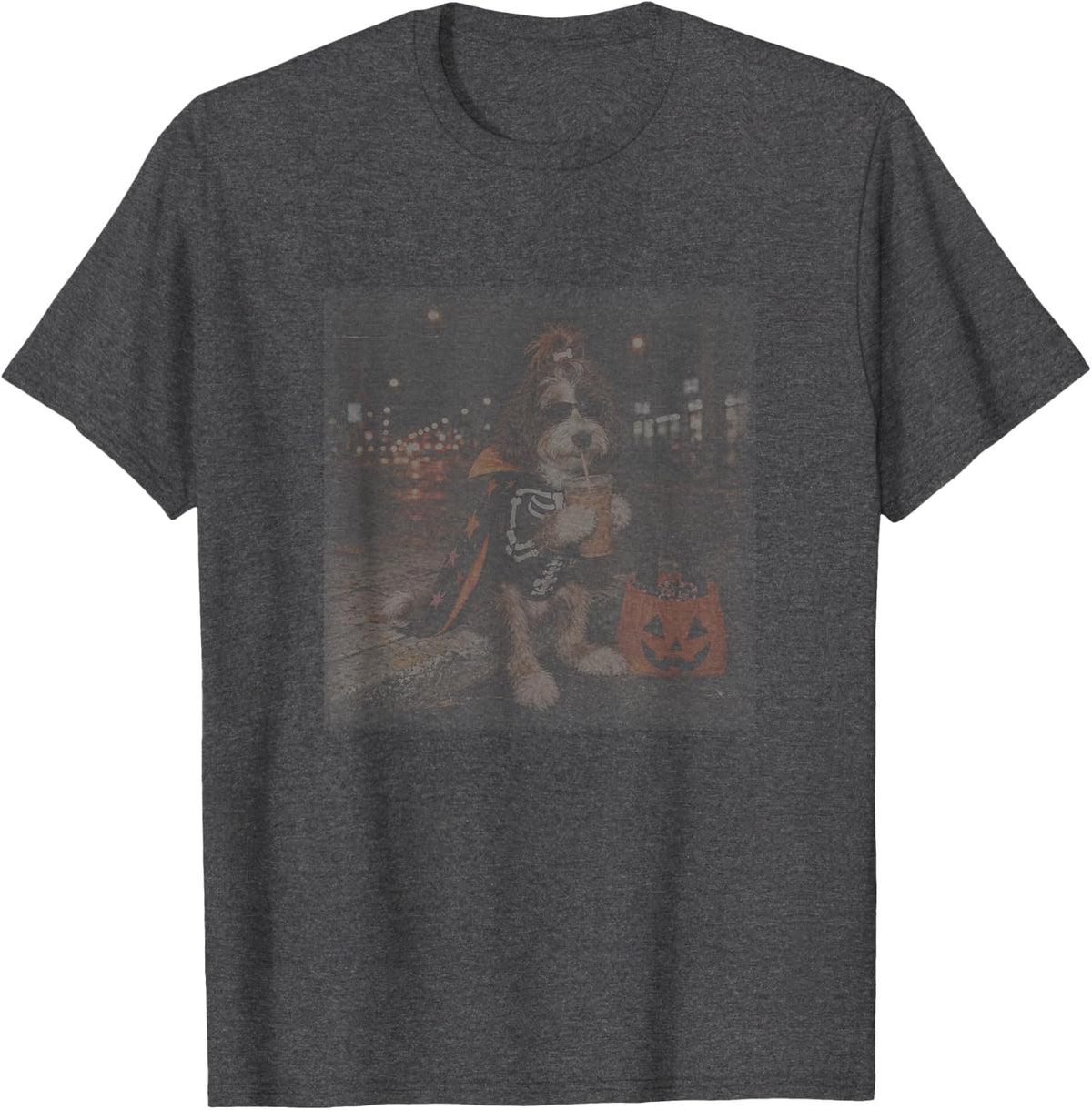 Halloween Doodle Dog Costume T-Shirt - Dark Heather Grey